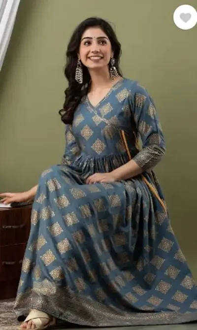 Attractive Rayon Anarkali Kurta For Women