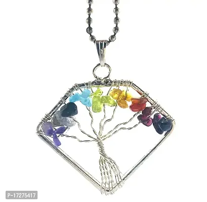 JMRM Seven Chakra Tree Wire Wrapped Pendant For Unisex