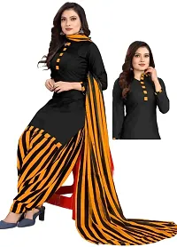 Elegant Multicoloured Crepe Digital Printed Dress Material with Dupatta For Women-thumb2