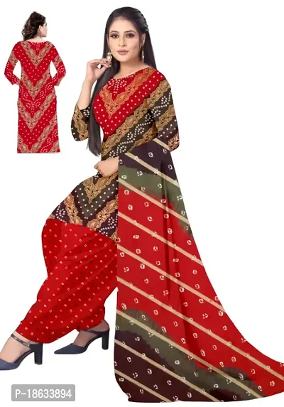 Teal  Multicolor Crepe Printed Dress Material with Dupatta For Women (Combo pack of 2)-thumb3