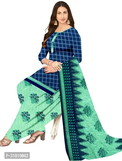 Elegant Multicoloured Cotton Printed Dress Material with Dupatta For Women (Combo Pack of 2)-thumb2