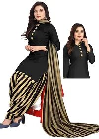 Wine  Black Crepe Printed Dress Material with Dupatta For Women (Combo pack of 2)-thumb2