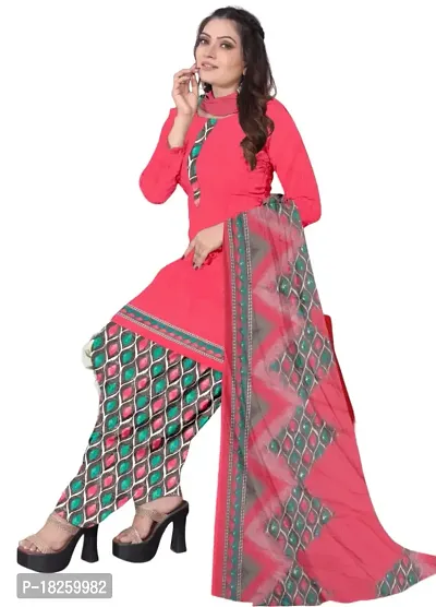 Pink  Black Crepe Printed Dress Material with Dupatta For Women (Combo pack of 2)-thumb2