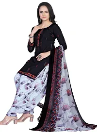 Green  Navy Blue Crepe Printed Dress Material with Dupatta For Women (Combo pack of 2)-thumb2