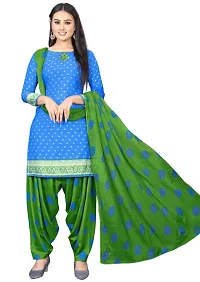 Sea Green  Blue Crepe Printed Dress Material with Dupatta For Women (Combo pack of 2)-thumb2