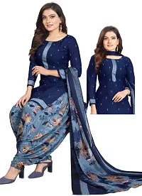 Elegant Multicoloured Crepe Digital Printed Dress Material with Dupatta For Women-thumb2