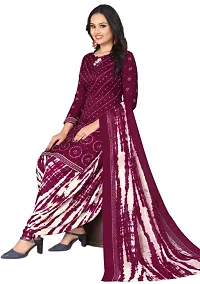 Teal  Maroon Crepe Printed Dress Material with Dupatta For Women (Combo pack of 2)-thumb2