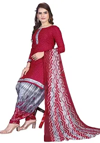 Beige  Maroon Crepe Printed Dress Material with Dupatta For Women (Combo pack of 2)-thumb2