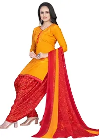 Yellow  Pink Crepe Printed Dress Material with Dupatta For Women (Combo pack of 2)-thumb1