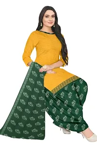 Elegant Multicoloured Cotton Printed Dress Material with Dupatta For Women (Combo Pack of 2)-thumb2