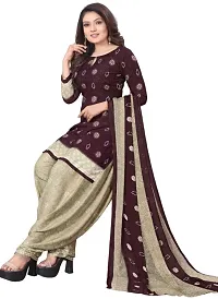 Wine  Multicolor Crepe Printed Dress Material with Dupatta For Women (Combo pack of 2)-thumb1