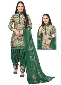 Green  Beige Crepe Printed Dress Material with Dupatta For Women (Combo pack of 2)-thumb2