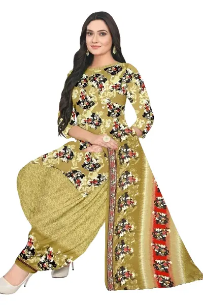 Elegant Crepe Dress Material with Dupatta For Women