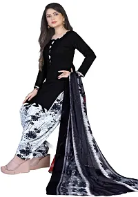 Black  Black Crepe Printed Dress Material with Dupatta For Women (Combo pack of 2)-thumb2