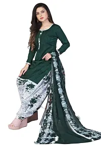 Brown  Green Crepe Printed Dress Material with Dupatta For Women (Combo pack of 2)-thumb2