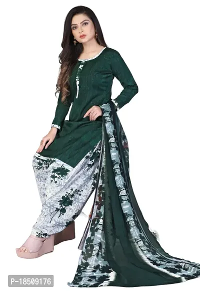 Brown  Green Crepe Printed Dress Material with Dupatta For Women (Combo pack of 2)-thumb3