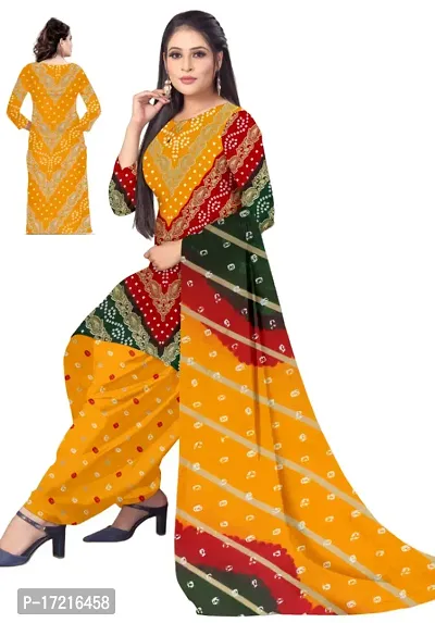 Elegant Multicoloured Crepe Printed Dress Material with Dupatta For Women-thumb2