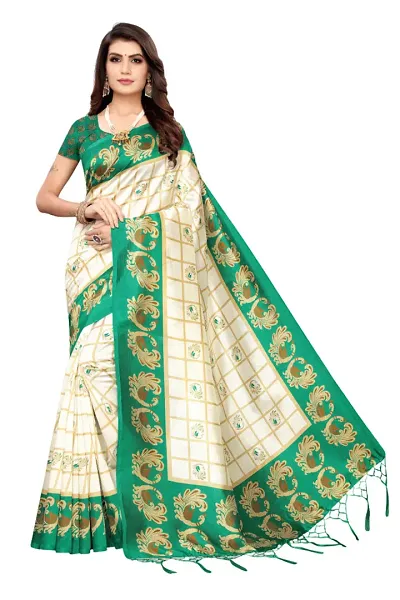 Trending Art Silk Saree with Blouse piece 