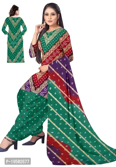 Purple  Multicolor Crepe Printed Dress Material with Dupatta For Women (Combo pack of 2)-thumb3