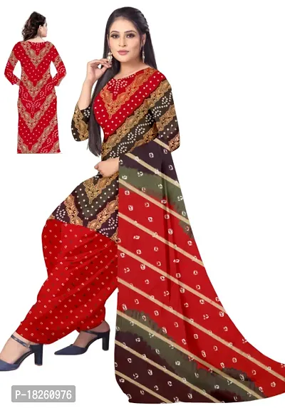 Green  Multicolor Crepe Printed Dress Material with Dupatta For Women (Combo pack of 2)-thumb3