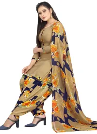 Teal  Beige Crepe Printed Dress Material with Dupatta For Women (Combo pack of 2)-thumb2