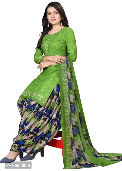 Sea Green  Green Crepe Printed Dress Material with Dupatta For Women (Combo pack of 2)-thumb3