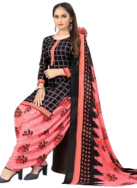 Yellow  Black Crepe Printed Dress Material with Dupatta For Women (Combo pack of 2)-thumb2