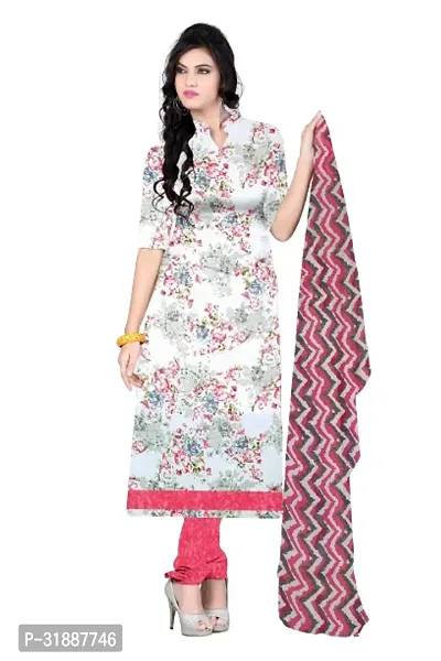 Elegant Multicoloured Cotton Printed Dress Material with Dupatta For Women (Combo Pack of 2)-thumb3