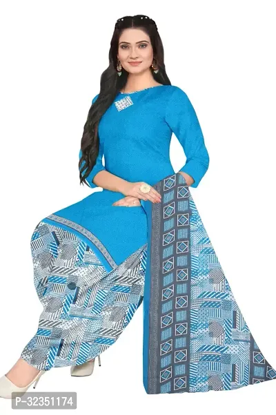 Elegant Multicoloured Cotton Printed Dress Material with Dupatta For Women (Combo Pack of 2)-thumb2