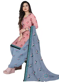 Purple  Pink Crepe Printed Dress Material with Dupatta For Women (Combo pack of 2)-thumb2