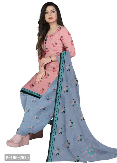 Purple  Pink Crepe Printed Dress Material with Dupatta For Women (Combo pack of 2)-thumb3