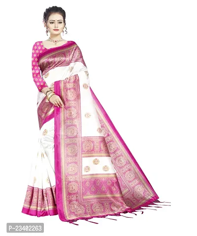 Stylish Art Silk Printed Saree with Blouse piece