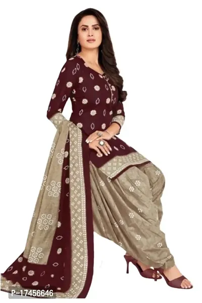 Elegant Purple Rayon Ethnic Print Dress Material with Dupatta For Women