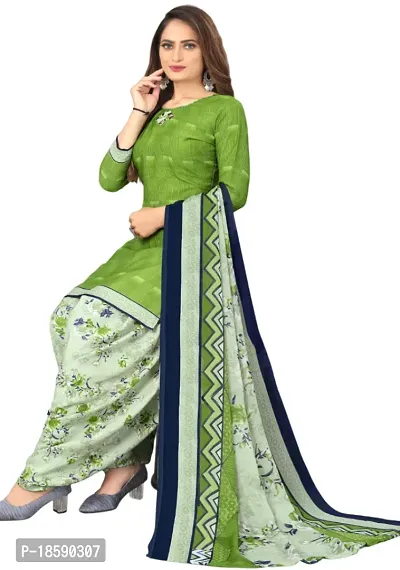 Brown  Green Crepe Printed Dress Material with Dupatta For Women (Combo pack of 2)-thumb3