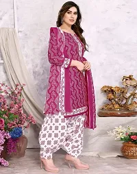 Elegant Pink Cotton Floral Print Dress Material with Dupatta For Women-thumb3