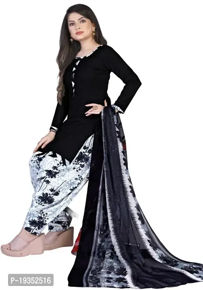 Maroon  Black Crepe Printed Dress Material with Dupatta For Women (Combo pack of 2)-thumb3