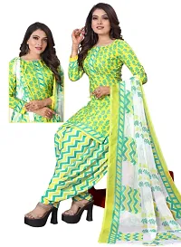 Yellow  Multicolor Crepe Printed Dress Material with Dupatta For Women (Combo pack of 2)-thumb1