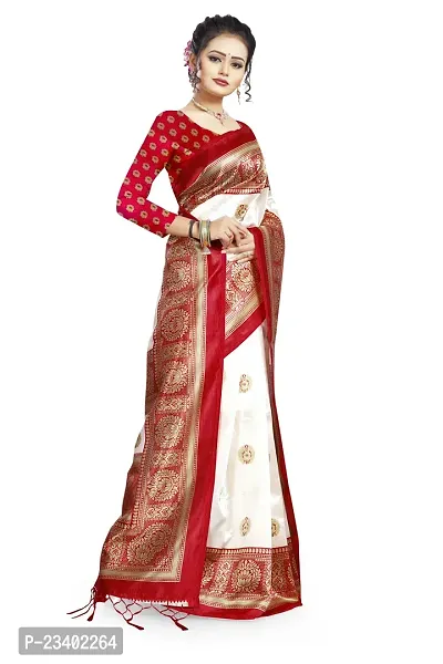 Stylish Art Silk Red Printed Kanjeevaram Saree with Blouse piece-thumb5