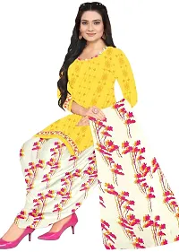 Beige  Yellow Crepe Printed Dress Material with Dupatta For Women (Combo pack of 2)-thumb2