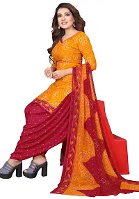 Wine  Orange Crepe Printed Dress Material with Dupatta For Women (Combo pack of 2)-thumb2