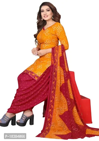 Wine  Orange Crepe Printed Dress Material with Dupatta For Women (Combo pack of 2)-thumb3