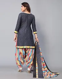 Elegant Grey Cotton Floral Print Dress Material with Dupatta For Women-thumb2