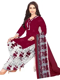 Elegant Multicoloured Cotton Printed Dress Material with Dupatta For Women (Combo Pack of 2)-thumb1