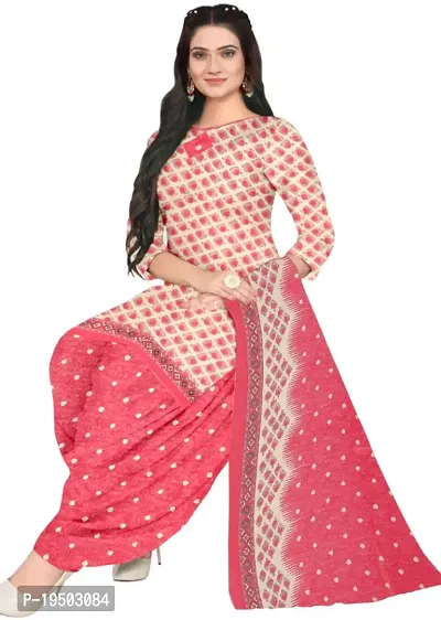 Pink  Pink Crepe Printed Dress Material with Dupatta For Women (Combo pack of 2)-thumb3