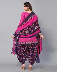 Elegant Pink Cotton Floral Print Dress Material with Dupatta For Women-thumb2