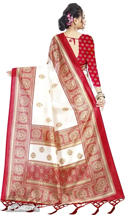 Stylish Art Silk Red Printed Kanjeevaram Saree with Blouse piece-thumb4