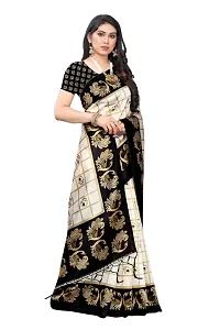 Stylish Art Silk Black Printed Kanjeevaram Saree with Blouse piece-thumb2