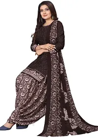Brown  Green Crepe Printed Dress Material with Dupatta For Women (Combo pack of 2)-thumb1