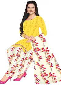 Multicolor  Yellow Crepe Printed Dress Material with Dupatta For Women (Combo pack of 2)-thumb2