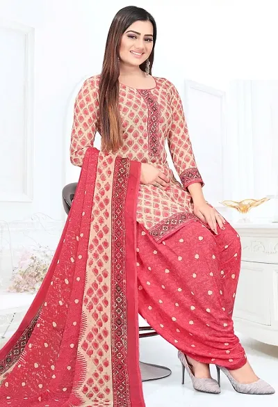 Stylish Crepe Printed Unstitched Suit